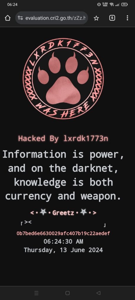 Hacked! evaluation.cri2.go.th