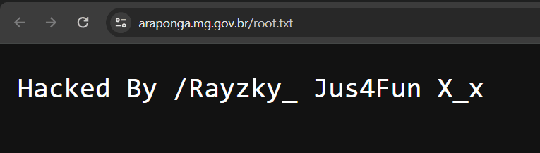 Hacked! araponga.mg.gov.br