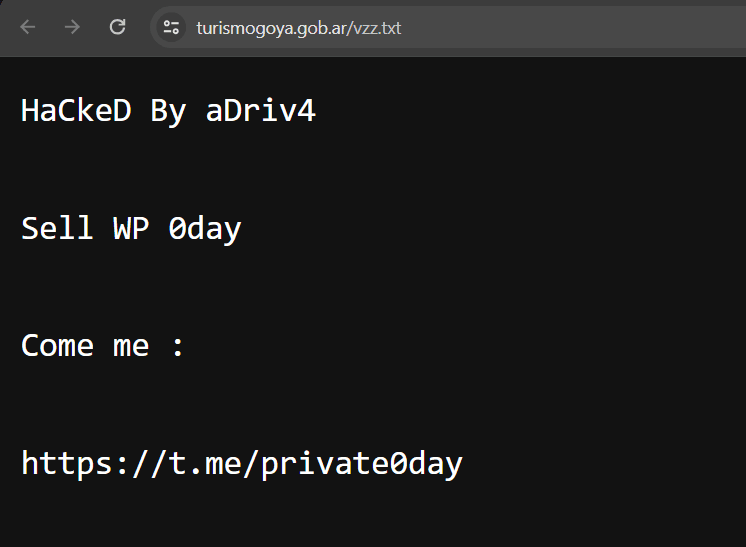 Hacked! turismogoya.gob.ar