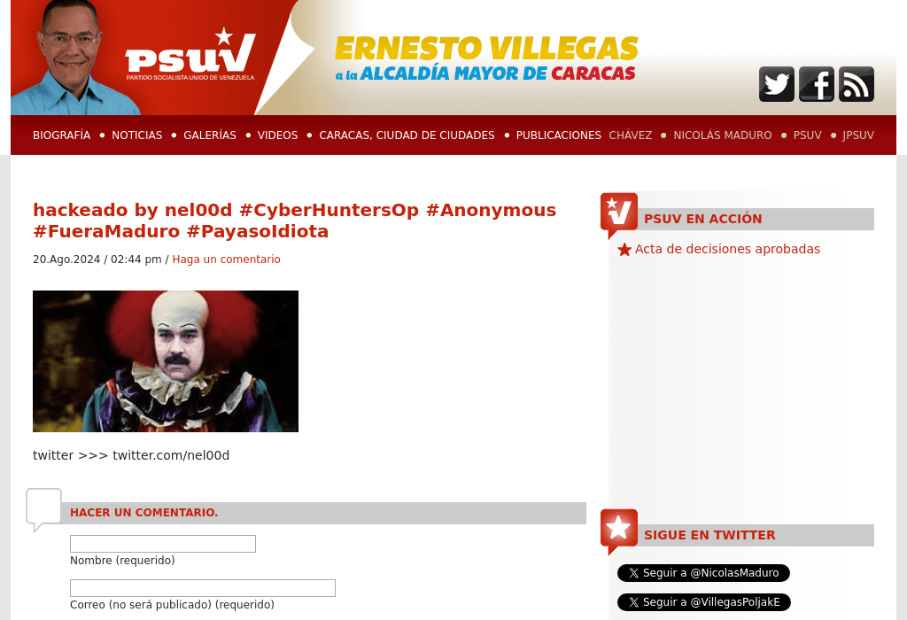 Hacked! ernestovillegas.psuv.org.ve
