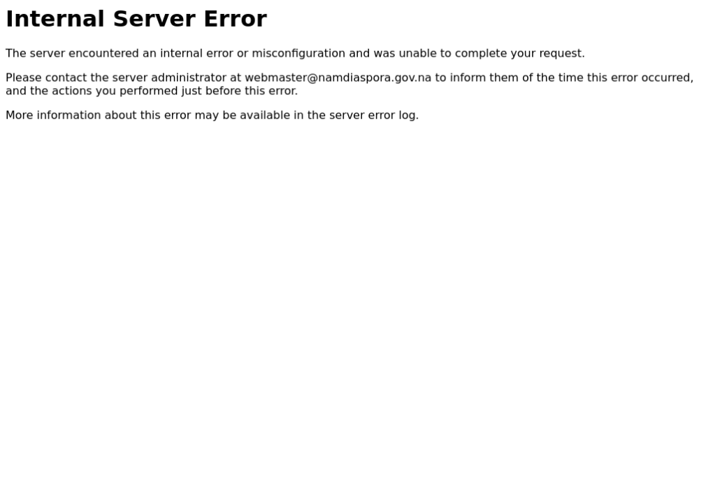 Hacked! namdiaspora.gov.na