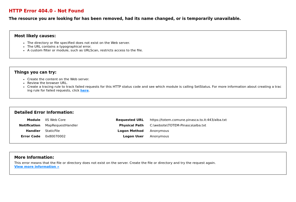 Hacked! totem.comune.pinasca.to.it
